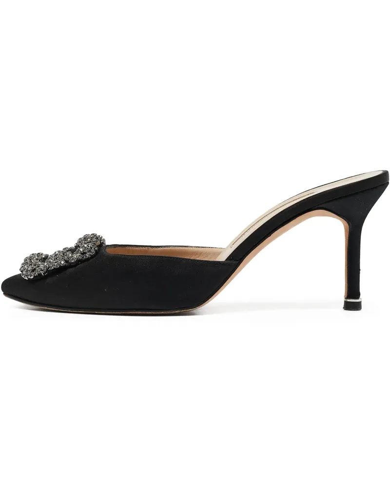 Manolo Blahnik Pre-owned Mules mit Kristallen 80mm - Schwarz Schwarz