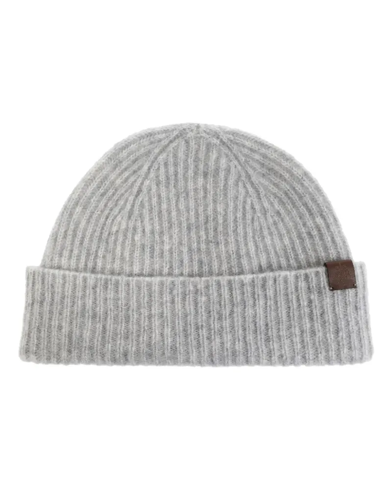 Eleventy Gerippte Beanie - Grau Grau