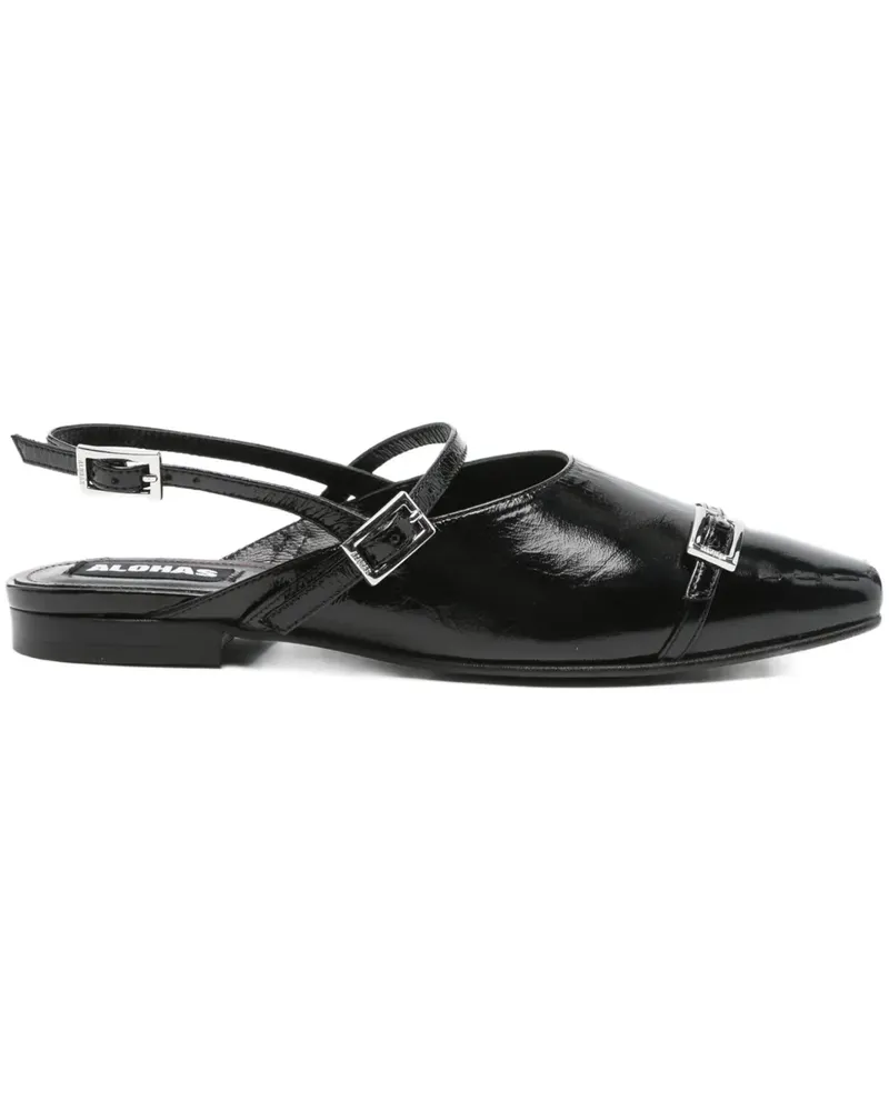 Alohas Slingback-Pumps mit Schnalle - Schwarz Schwarz