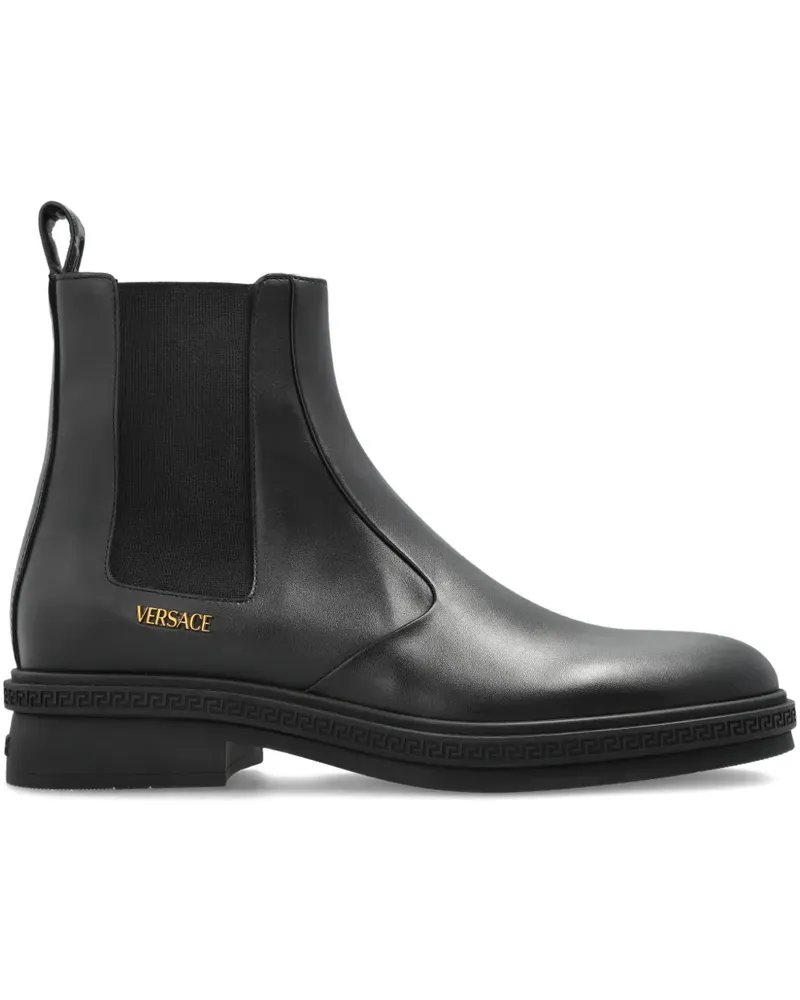 Versace Chelsea-Boots mit Greca-Detail - Schwarz Schwarz