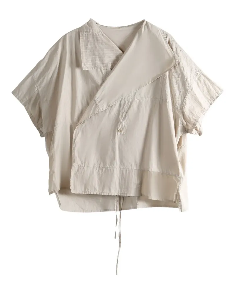 Yohji Yamamoto striped panelled shirt - Nude Nude