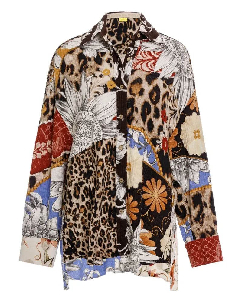 AGUA BENDITA Hemd mit Leoparden-Print - Schwarz Schwarz