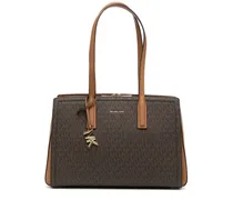 Shopper mit Logo-Print - Braun