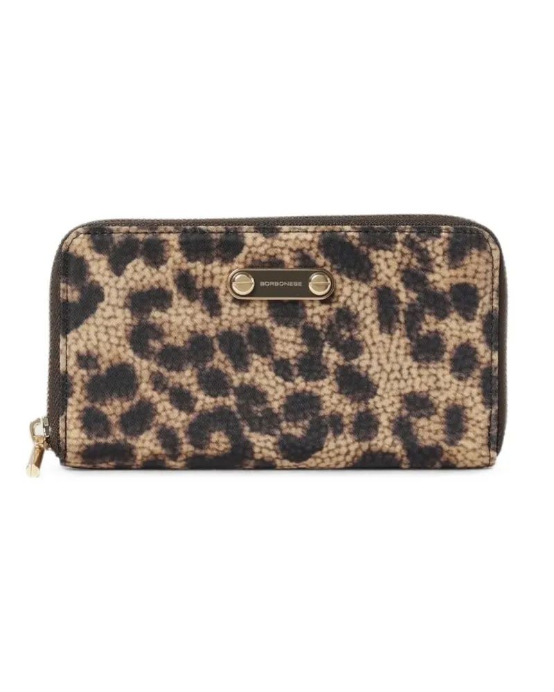 Borbonese leopard-print zip-around wallet - Nude Nude