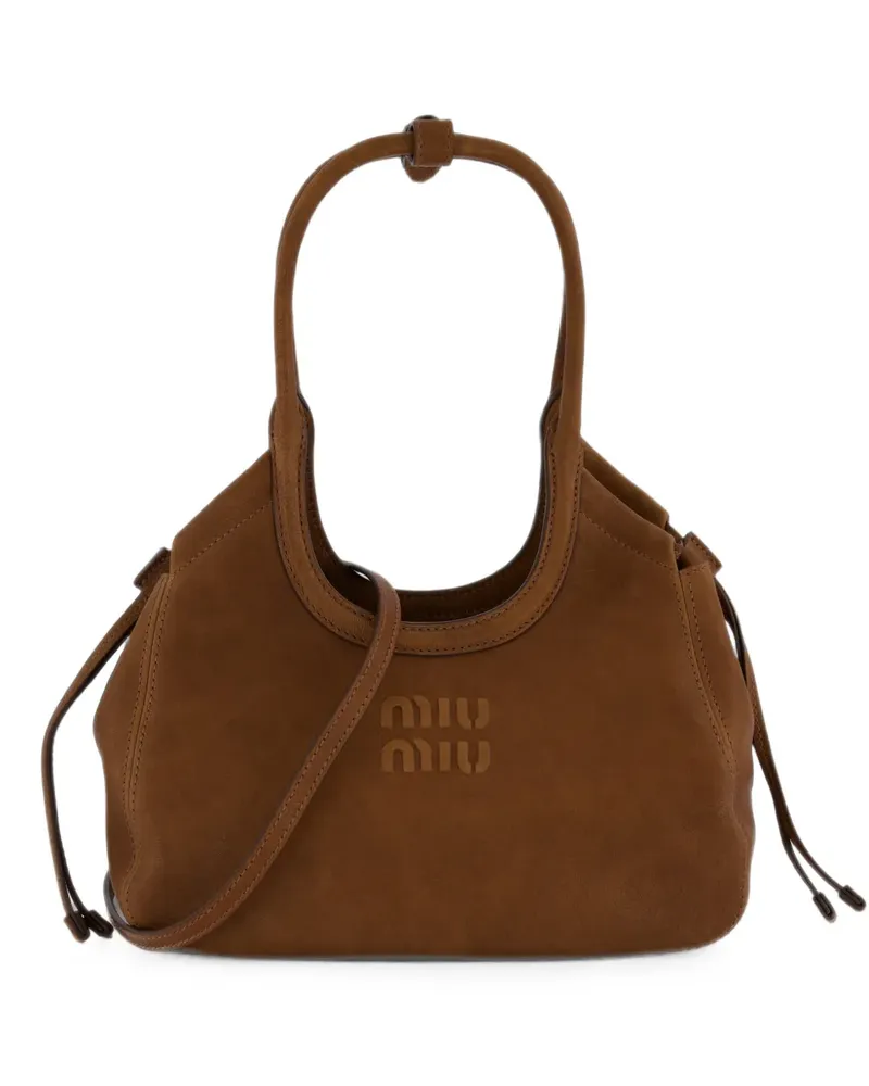 Miu Miu Handtasche mit Logo-Prägung - Braun Braun