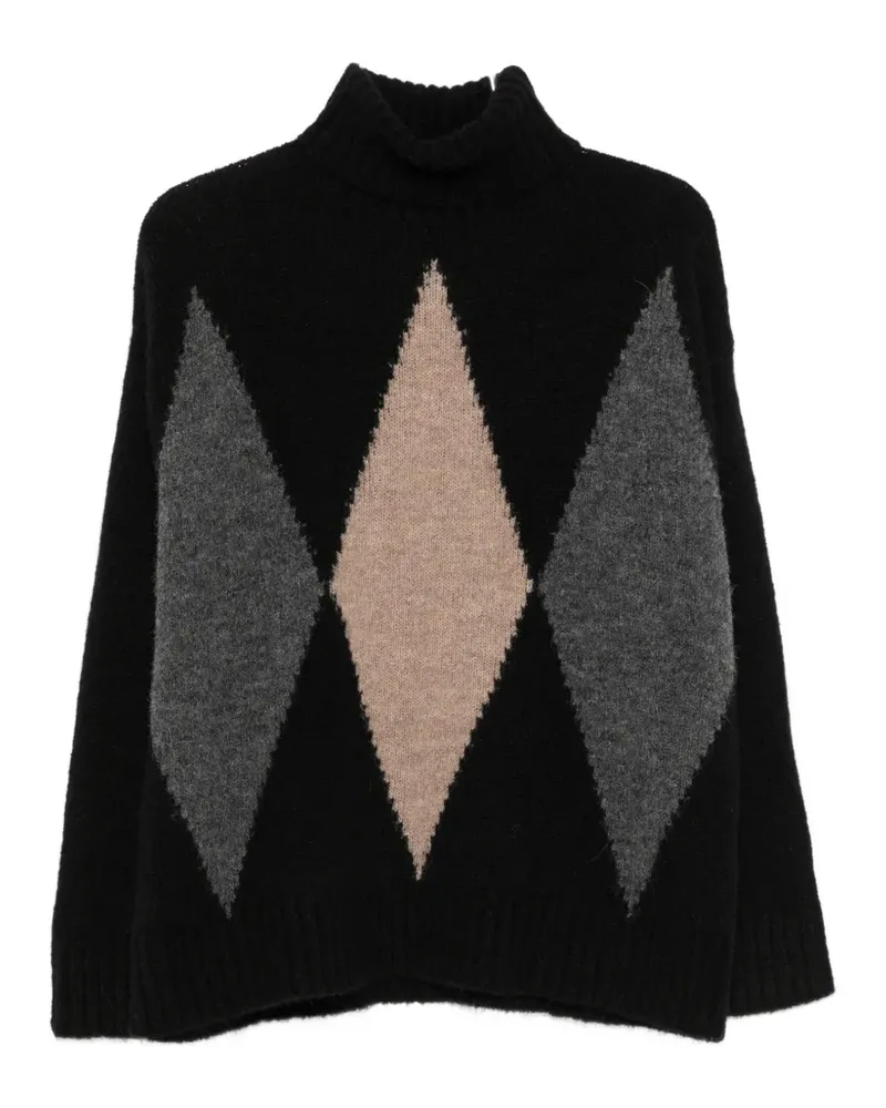 Jucca argyle-intarsia roll-neck sweater - Schwarz Schwarz