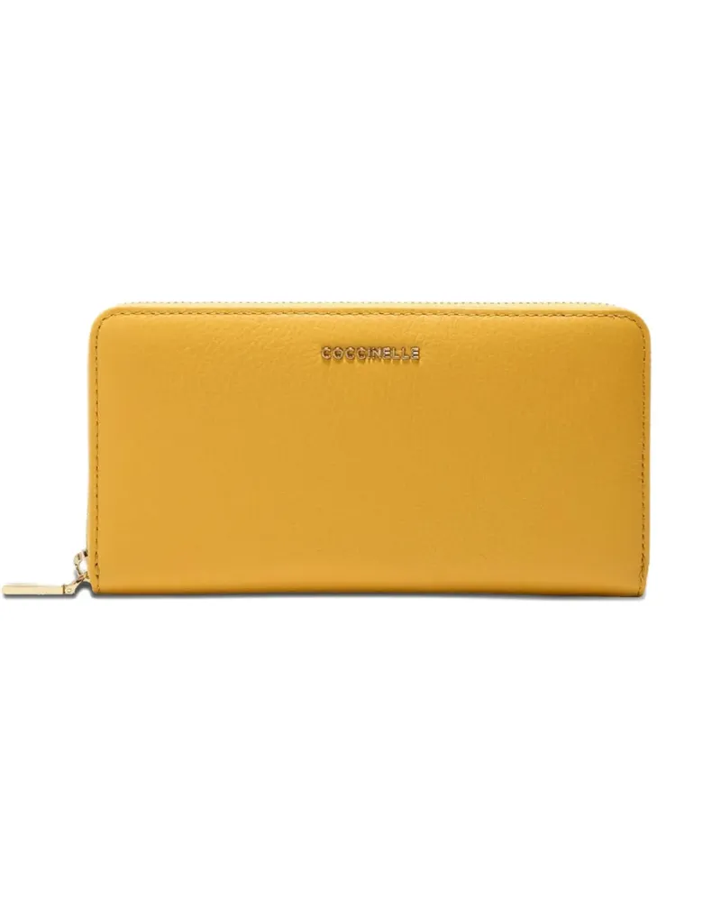 Coccinelle metallic-zip wallet - Gelb Gelb