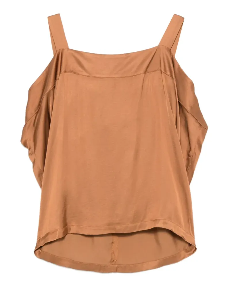 Collection Privée? Satik cold-shoulder satin top - Braun Braun
