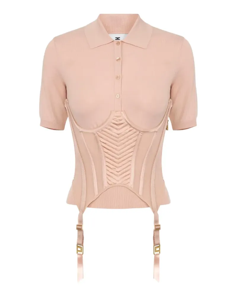 Elisabetta Franchi Gestricktes Poloshirt - Nude Nude