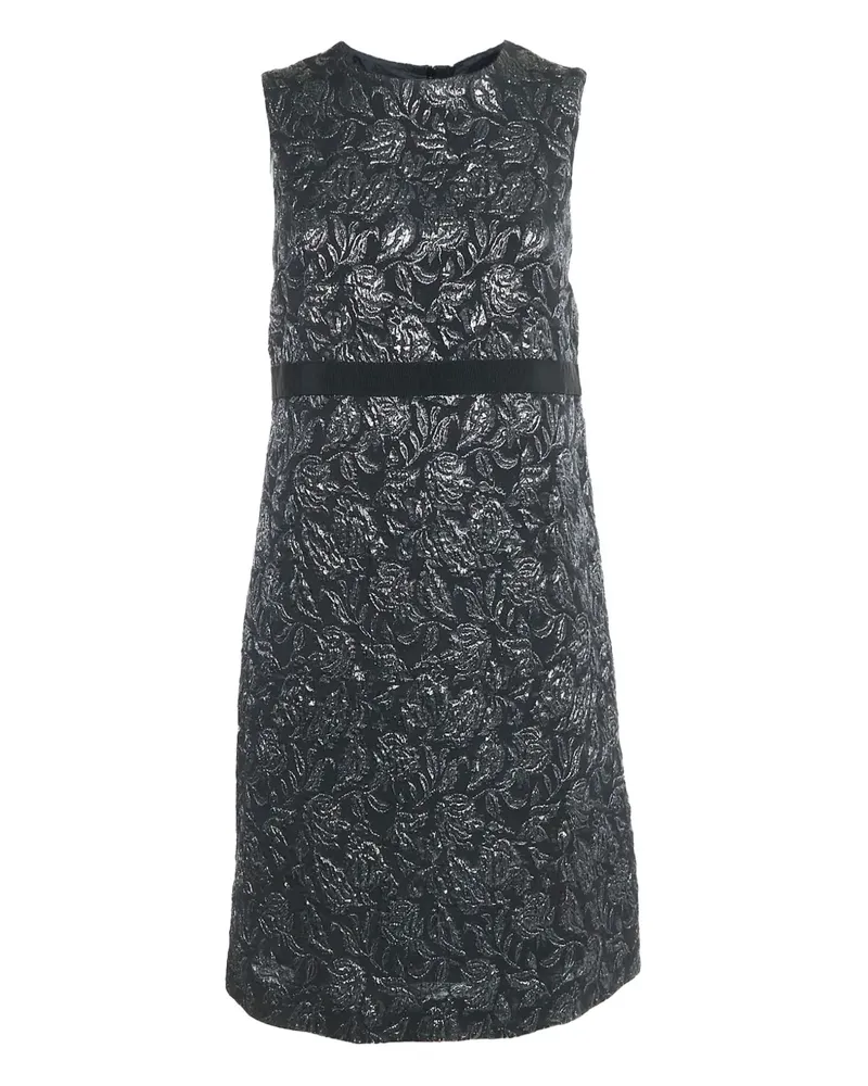Max Mara Minikleid aus Blumen-Jacquard - Schwarz Schwarz