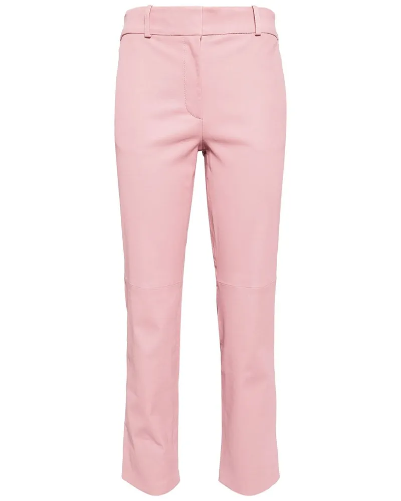 Arma Cropped-Hose aus Leder Rosa