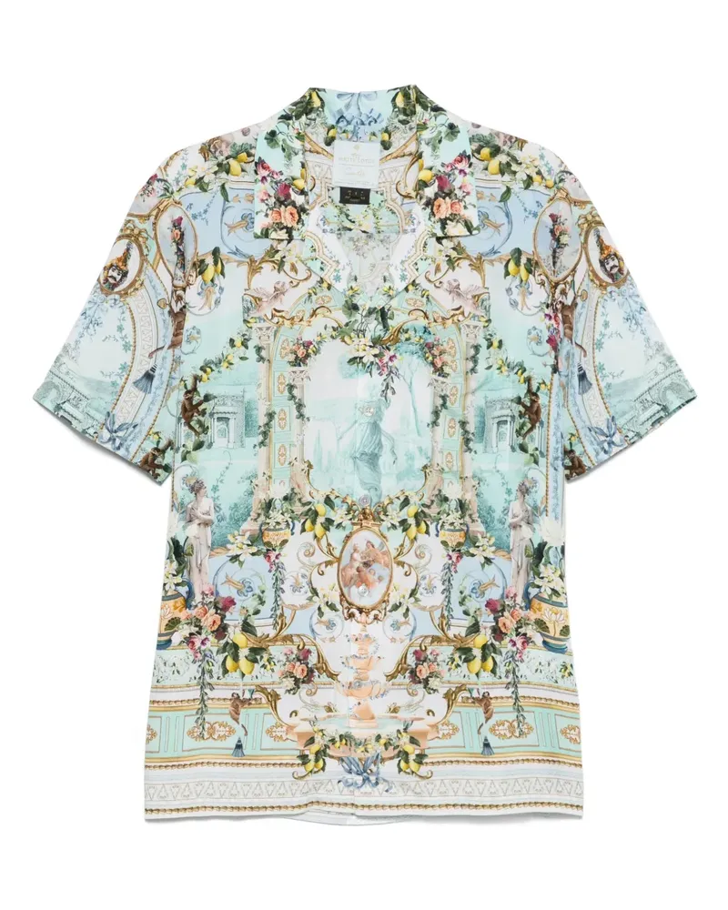 Camilla Hemd mit grafischem Print - Blau Blau