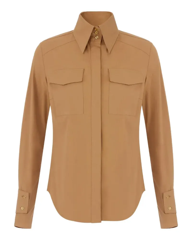 Elisabetta Franchi cotton shirt with pockets - Nude Nude