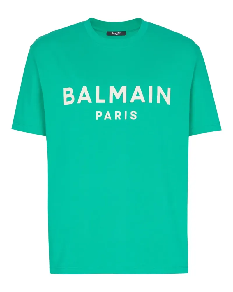 Balmain T-Shirt mit Logo-Print - Grün Grün