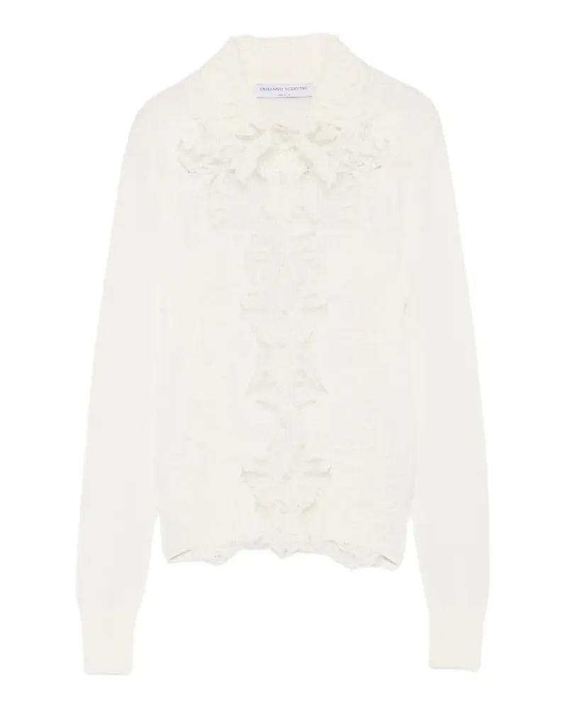 Ermanno Scervino Cardigan mit Spitzeneinsätzen - Weiß Weiß