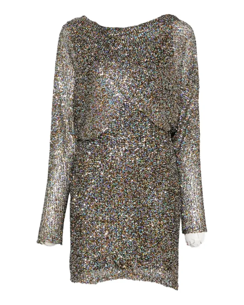 Alberta Ferretti sequin-embellished draped dress - Silber Silber