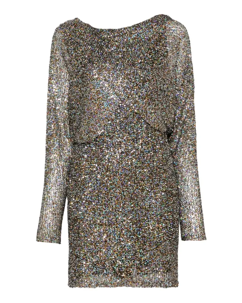 Alberta Ferretti Drapiertes Kleid mit Pailletten - Silber Silber