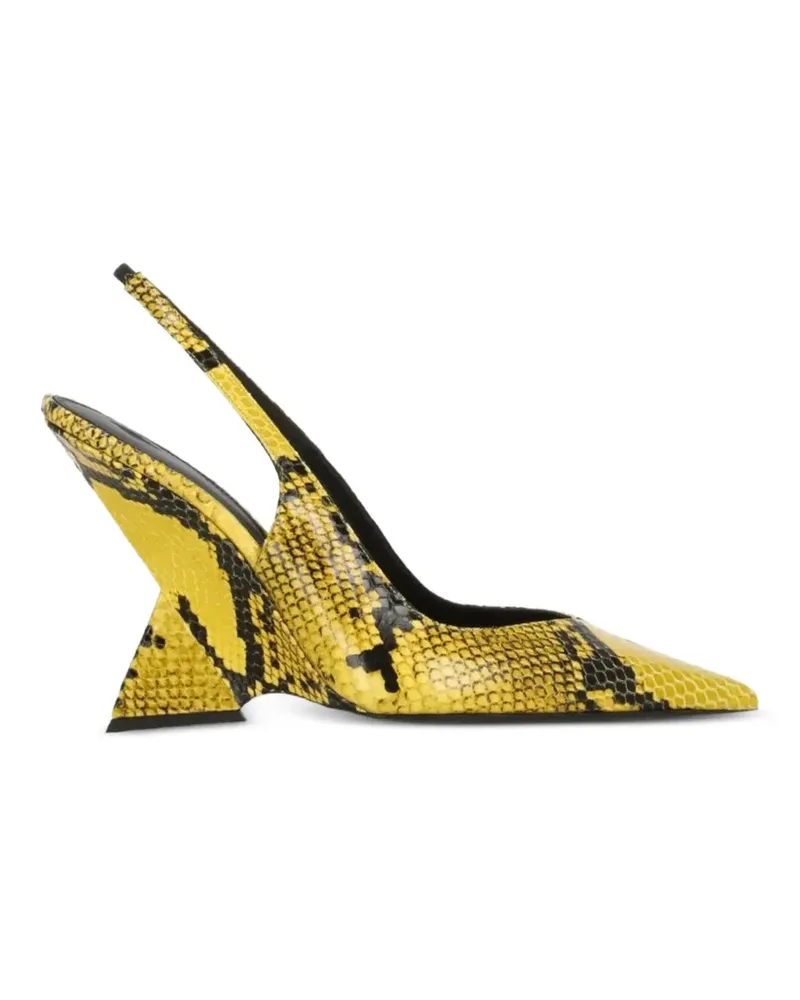 ATTICO snake-print slingback pumps - Gelb Gelb