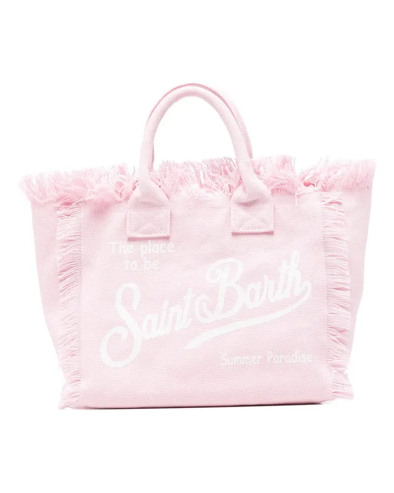 MC2 Saint Barth Colette fringed logo-print tote bag - Rosa Rosa