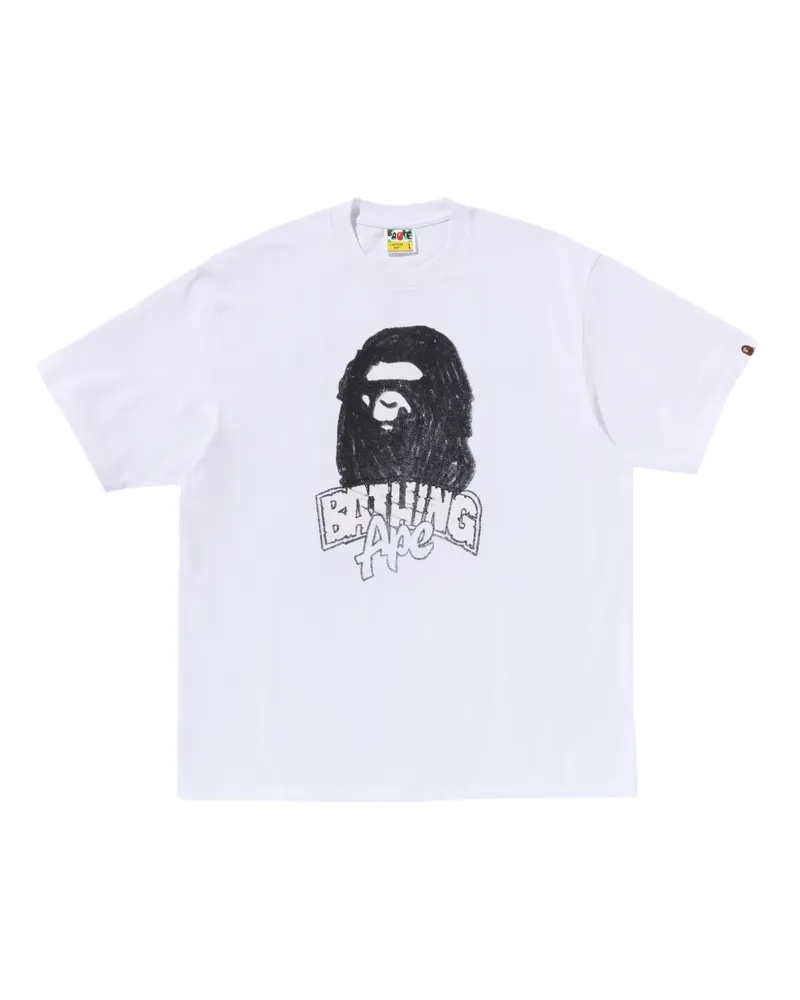 BAPE T-Shirt mit grafischem Print - Weiß Weiß