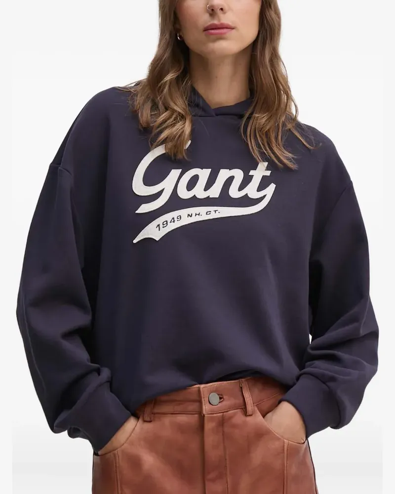 Gant Hoodie mit Logo-Applikation - Blau Blau
