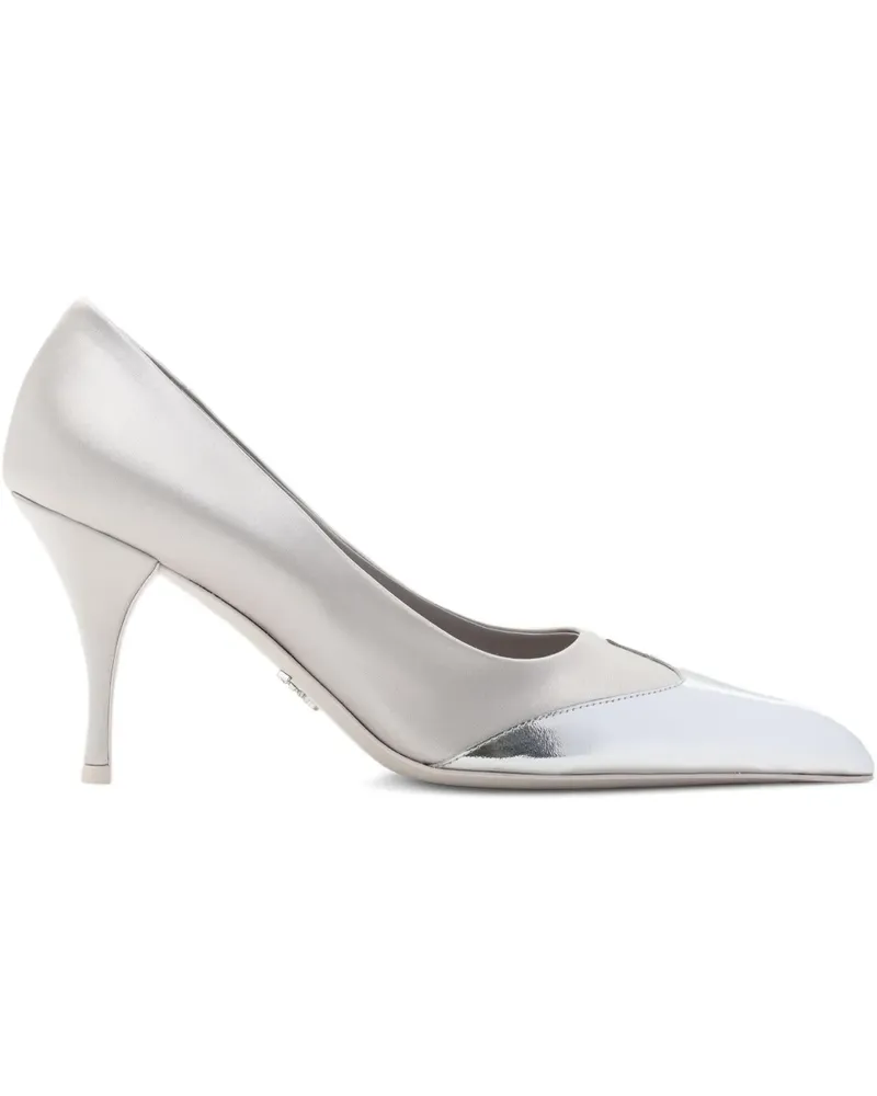 Prada Pumps mit Metallic-Kappe - Silber Silber