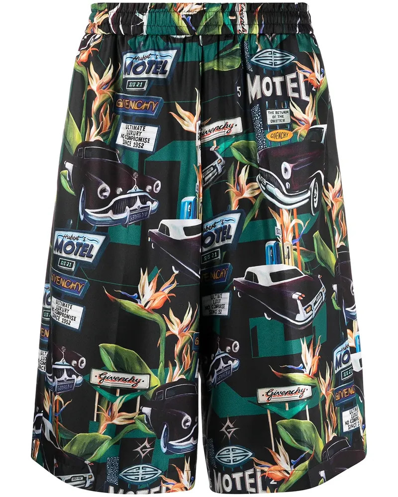 Givenchy Gerade Shorts mit Auto-Print - Schwarz Schwarz