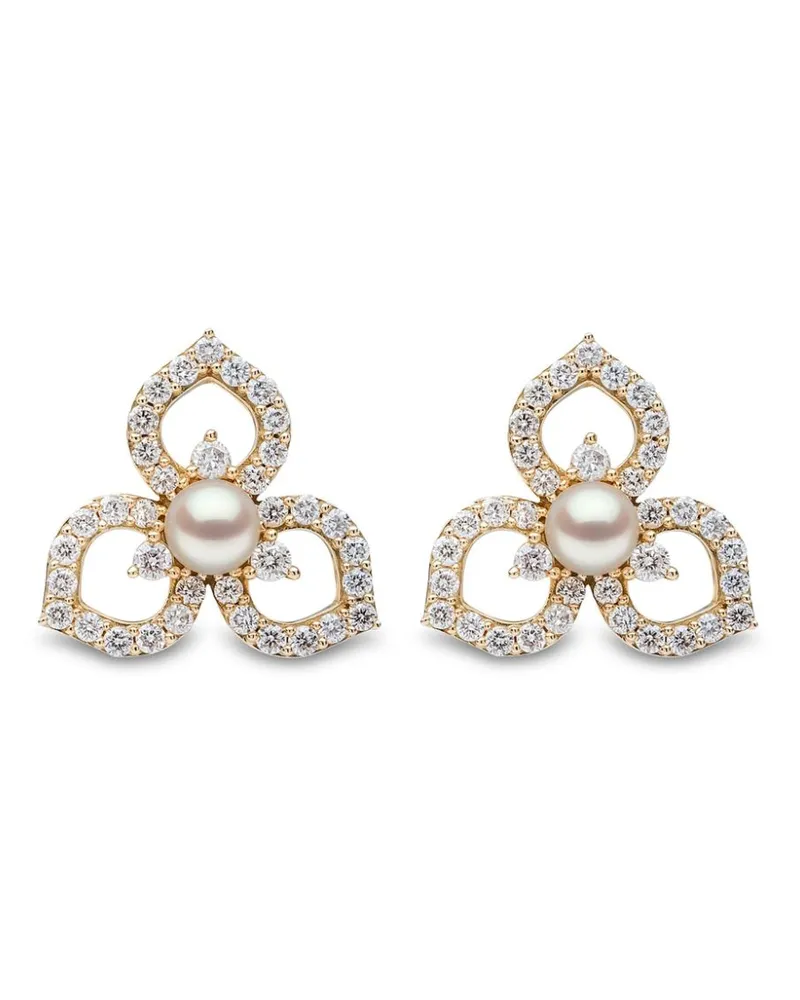 YOKO London 18kt Gelbgoldohrstecker mit Perlen und Diamant Gold