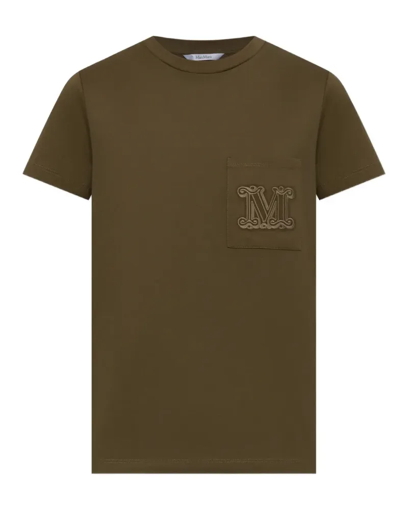 Max Mara Papaia T-Shirt mit Logo-Stickerei - Grün Grün