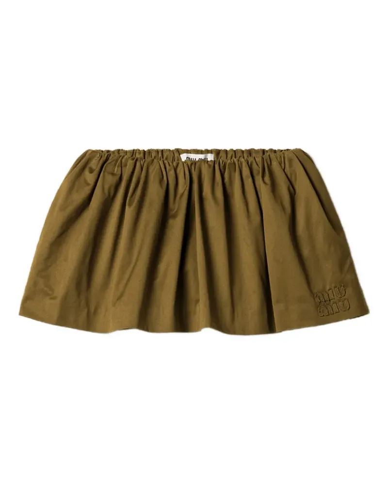 Miu Miu logo-detail flared mini skirt - Grün Grün