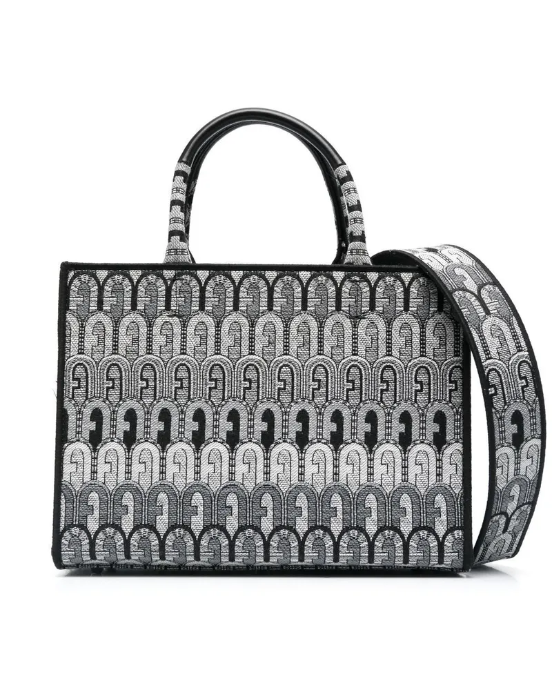 Furla Shopper mit Jacquard-Print - Schwarz Schwarz