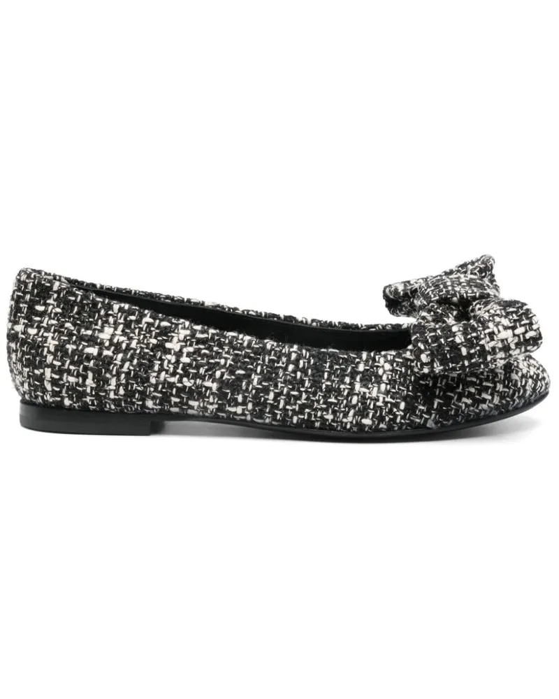 Attilio Giusti Leombruni Tweed-Ballerinas - Schwarz Schwarz