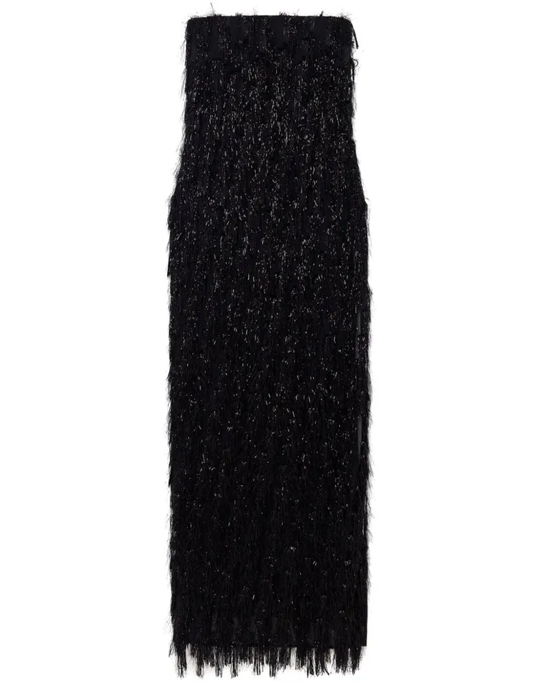 Stella McCartney Ärmelloses Kleid mit Glitter-Quasten - Schwarz Schwarz