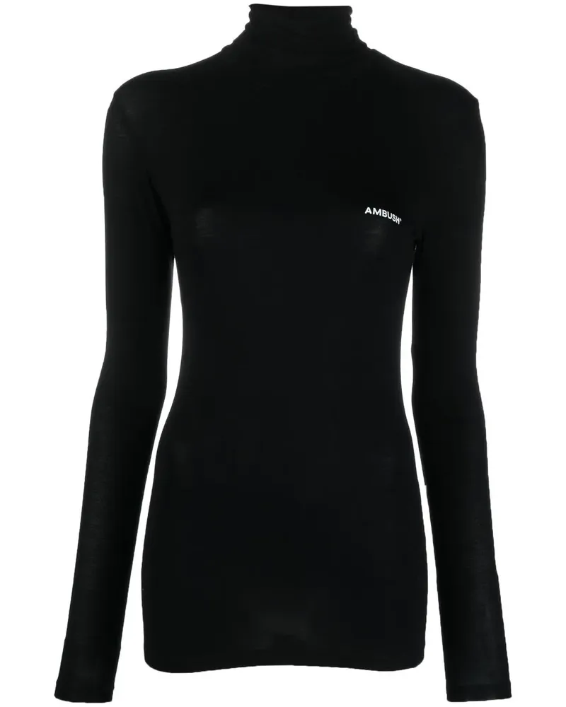 AMBUSH Langarmshirt mit Stehkragen - Schwarz Schwarz