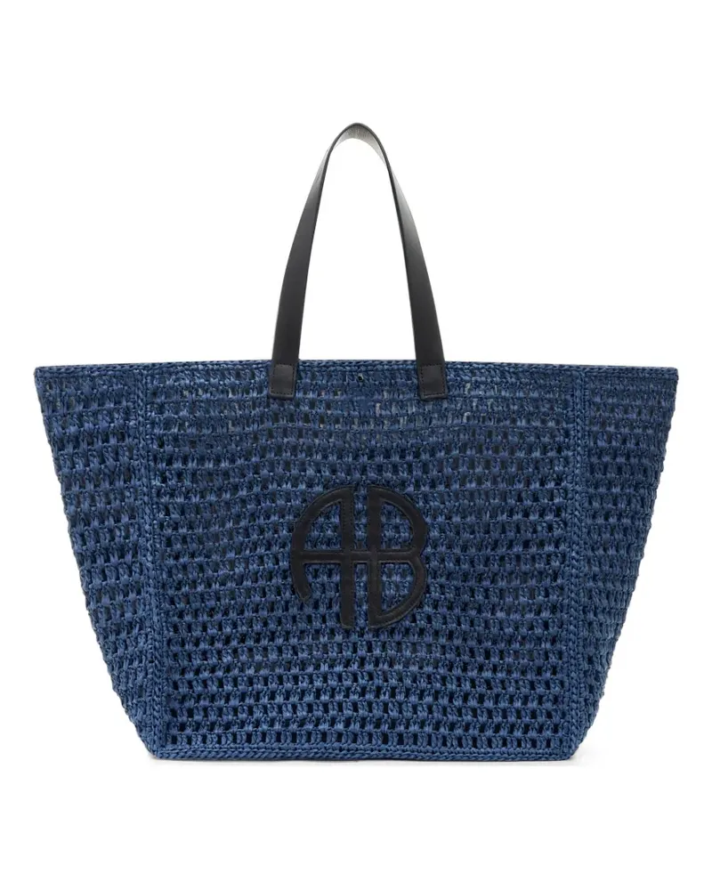 Anine Bing large Rio logo-appliqué tote bag - Blau Blau