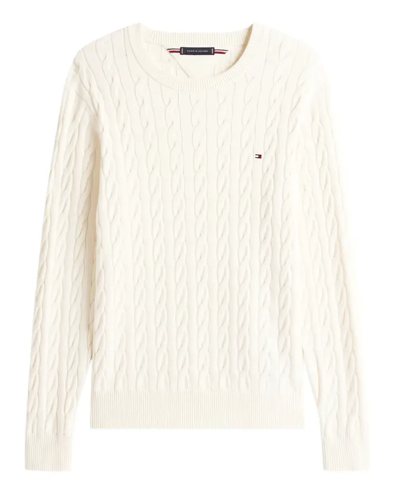 Tommy Hilfiger logo-embroidered cable-knit sweater - Nude Nude