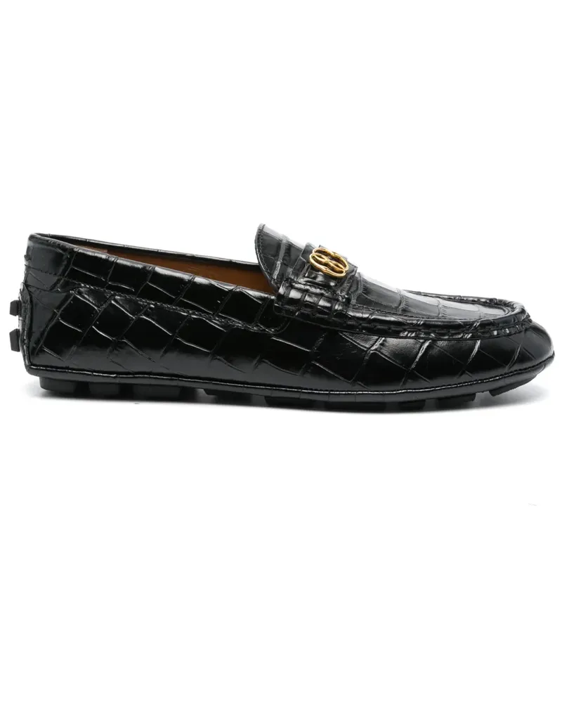 Bally Loafer mit Kroko-Optik - Schwarz Schwarz