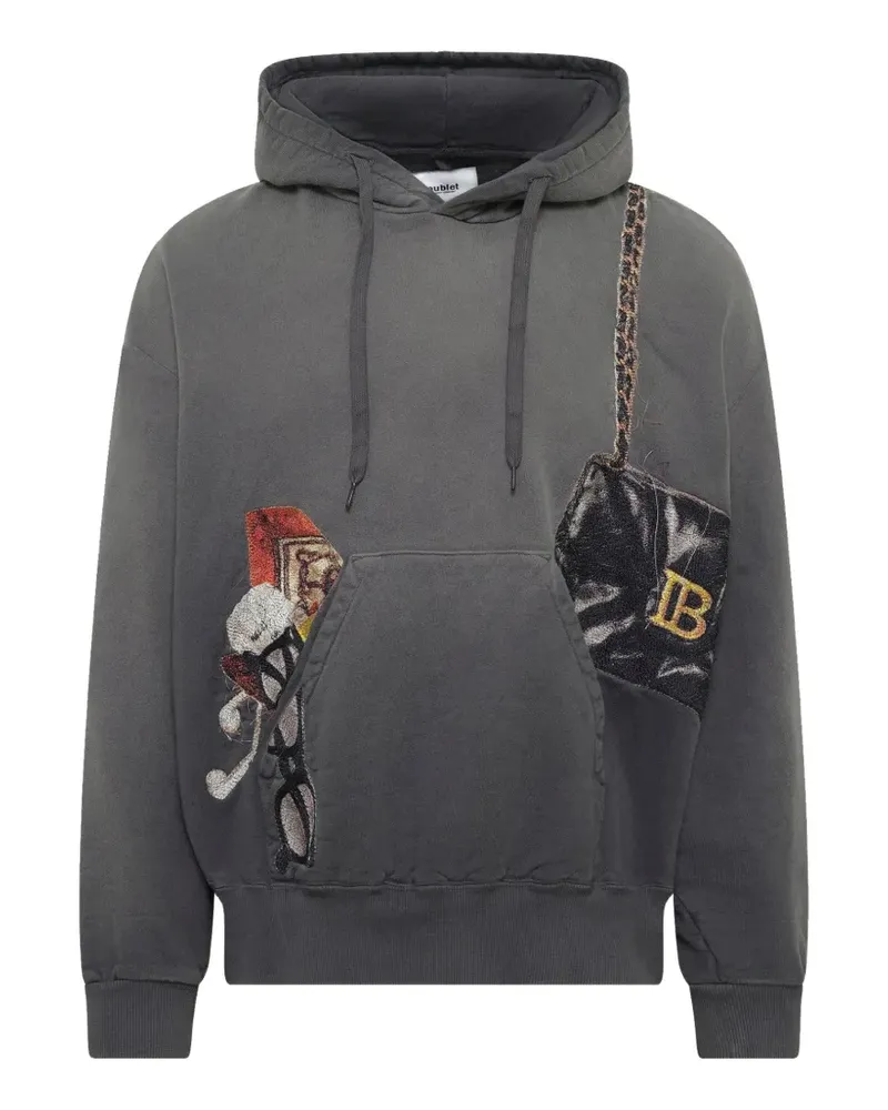 Doublet bag-print hoodie - Grau Grau