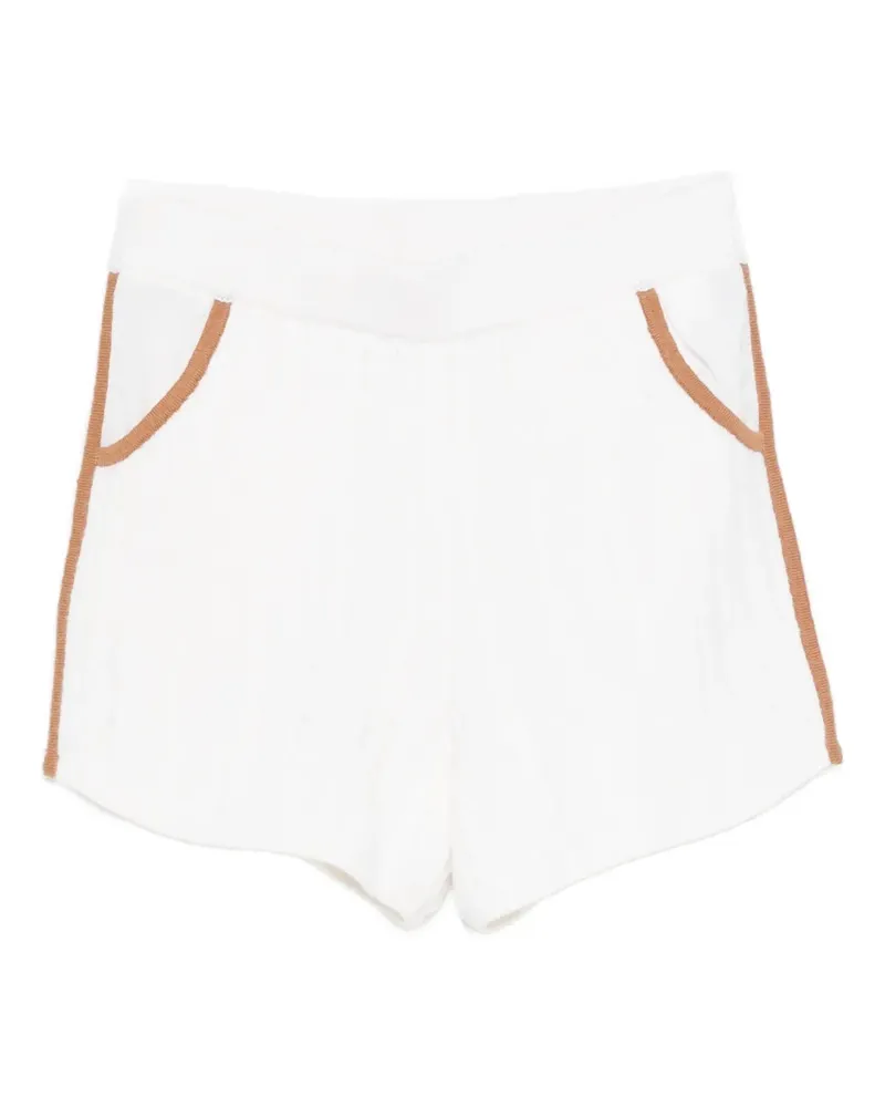MC2 Saint Barth Azure cable-knit shorts - Nude Nude