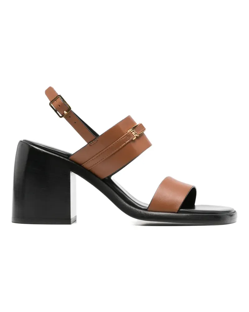 Sergio Rossi logo-plaque buckle-fastening sandals - Nude Nude