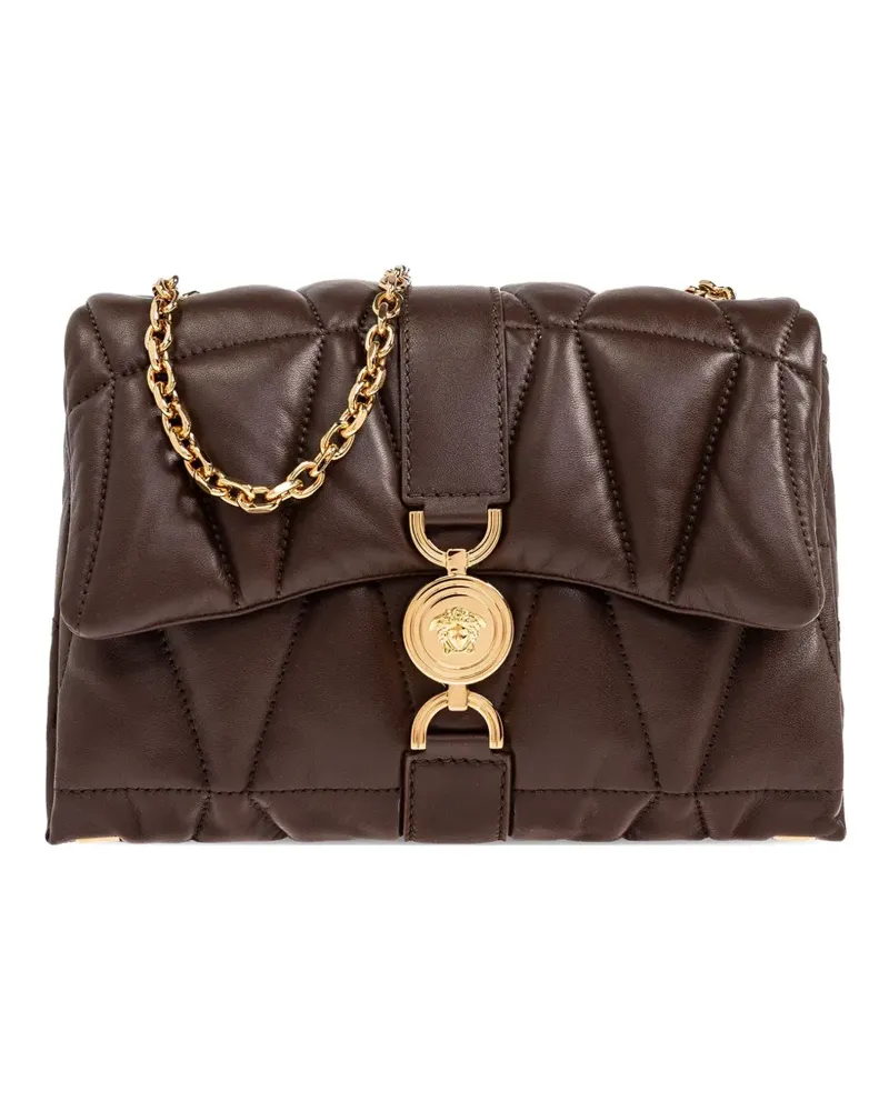 Versace Mini Kleio Schultertasche mit Steppung - Braun Braun