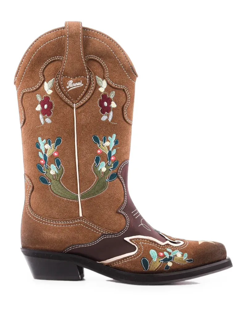 Puraai Rodeo Stiefel mit Stickerei - Braun Braun