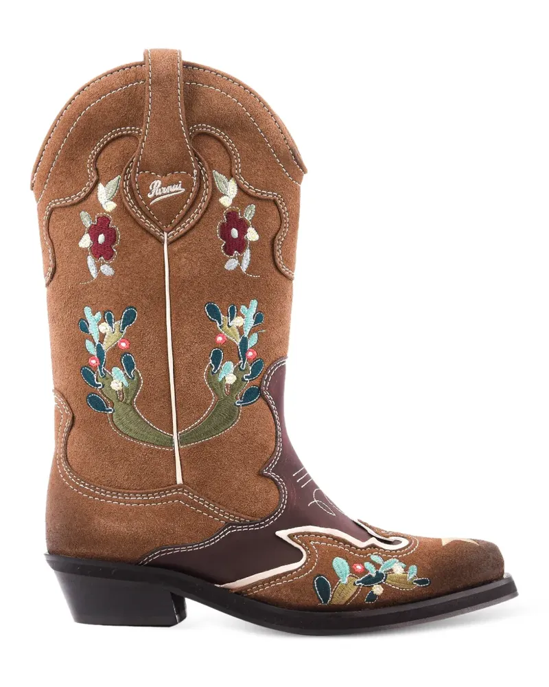 Puraai Rodeo Stiefel mit Stickerei - Braun Braun