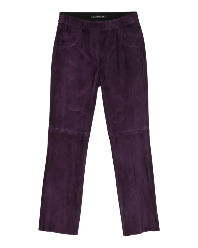 Luisa Cerano straight-leg suede trousers - Violett Violett