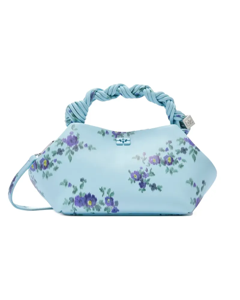 Ganni Shopper mit Blumenprint - Blau Blau