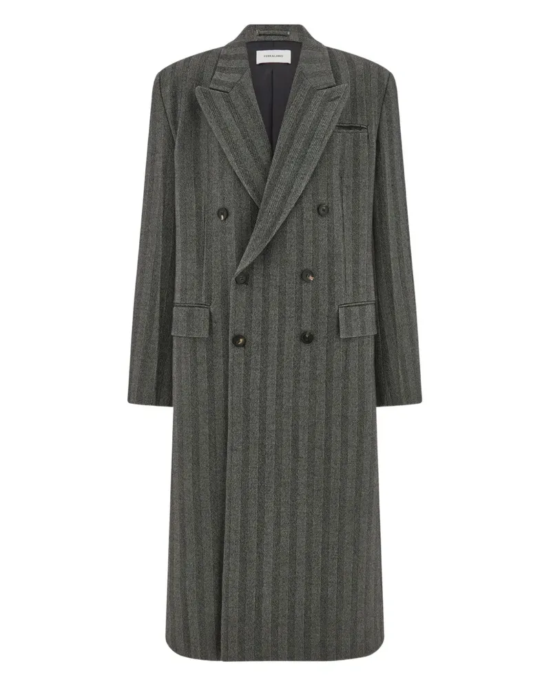 Ferragamo Doppelreihiger Mantel - Grau Grau