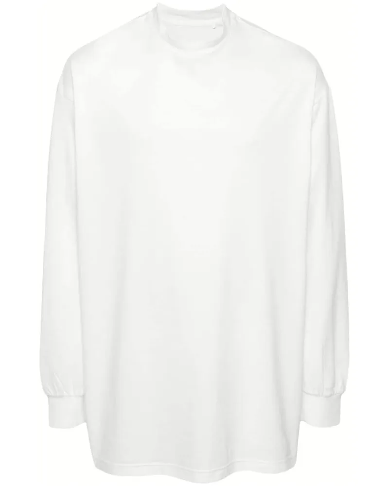 Y-3 Langärmeliges Jerseyoberteil mit Logo-Print - Weiß Weiß