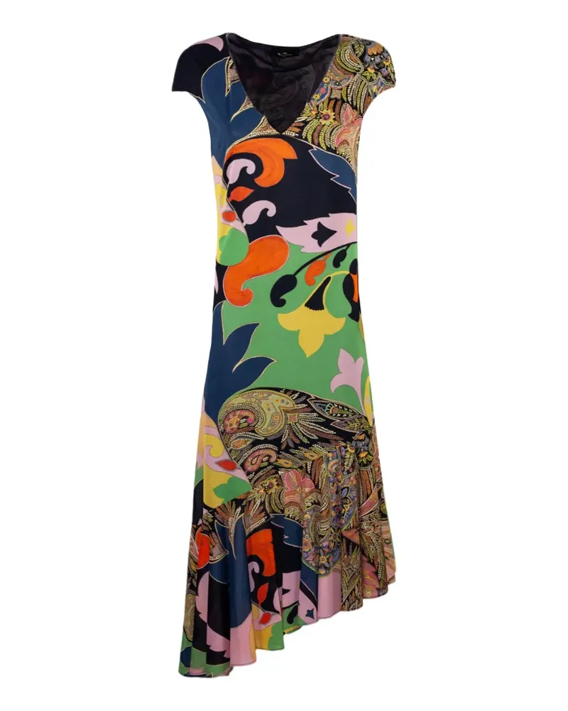 Etro paisley floral-print dress - Schwarz Schwarz