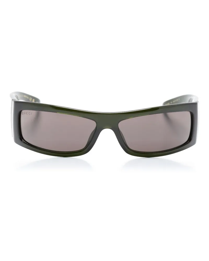 Gucci Sonnenbrille mit eckigem Gestell - Grün Grün