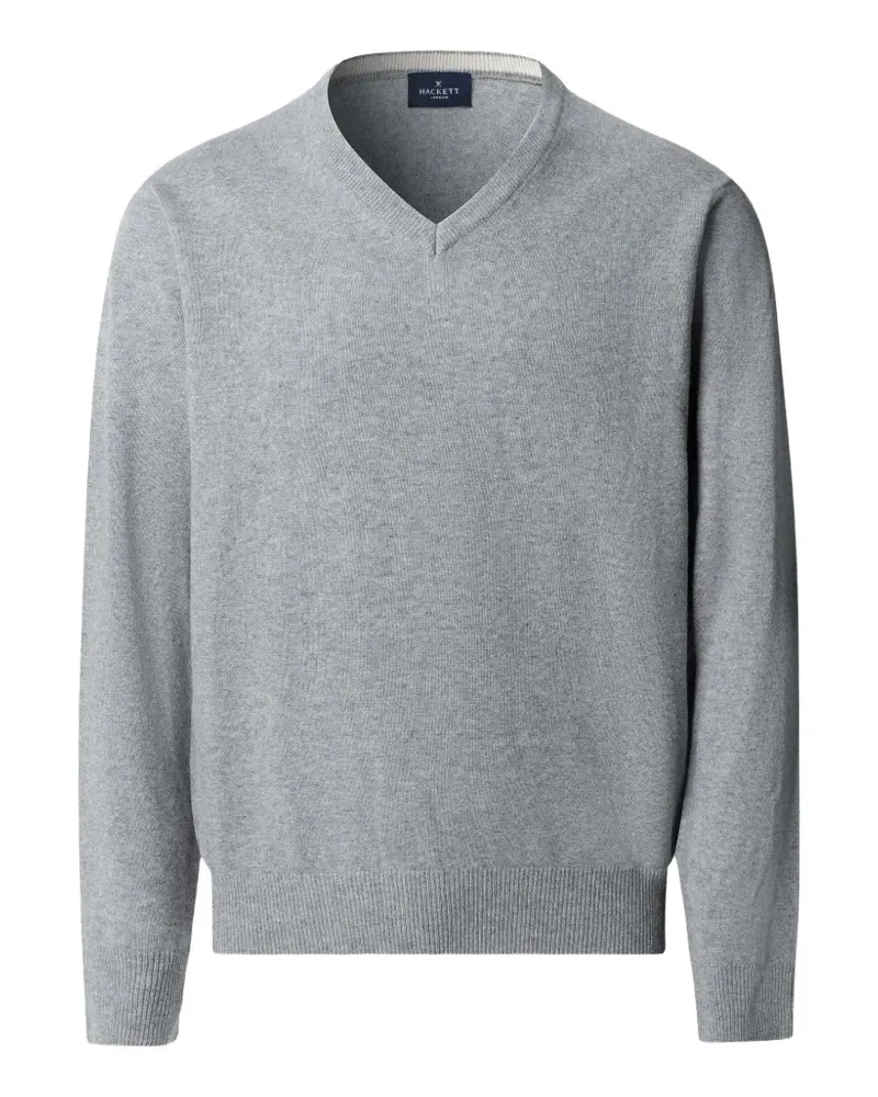 Hackett London Pullover mit V-Ausschnitt und Ellenbogen-Patches - Nude Nude
